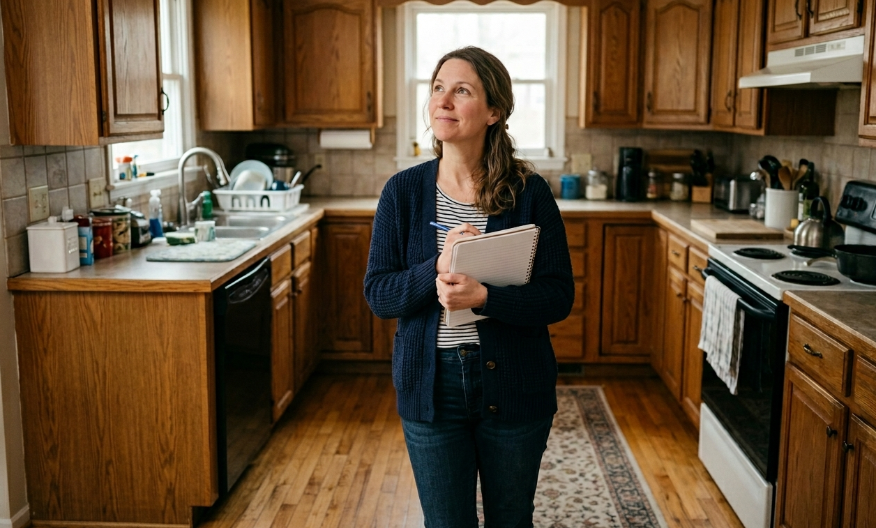 Homeowner planning a kitchen renovation